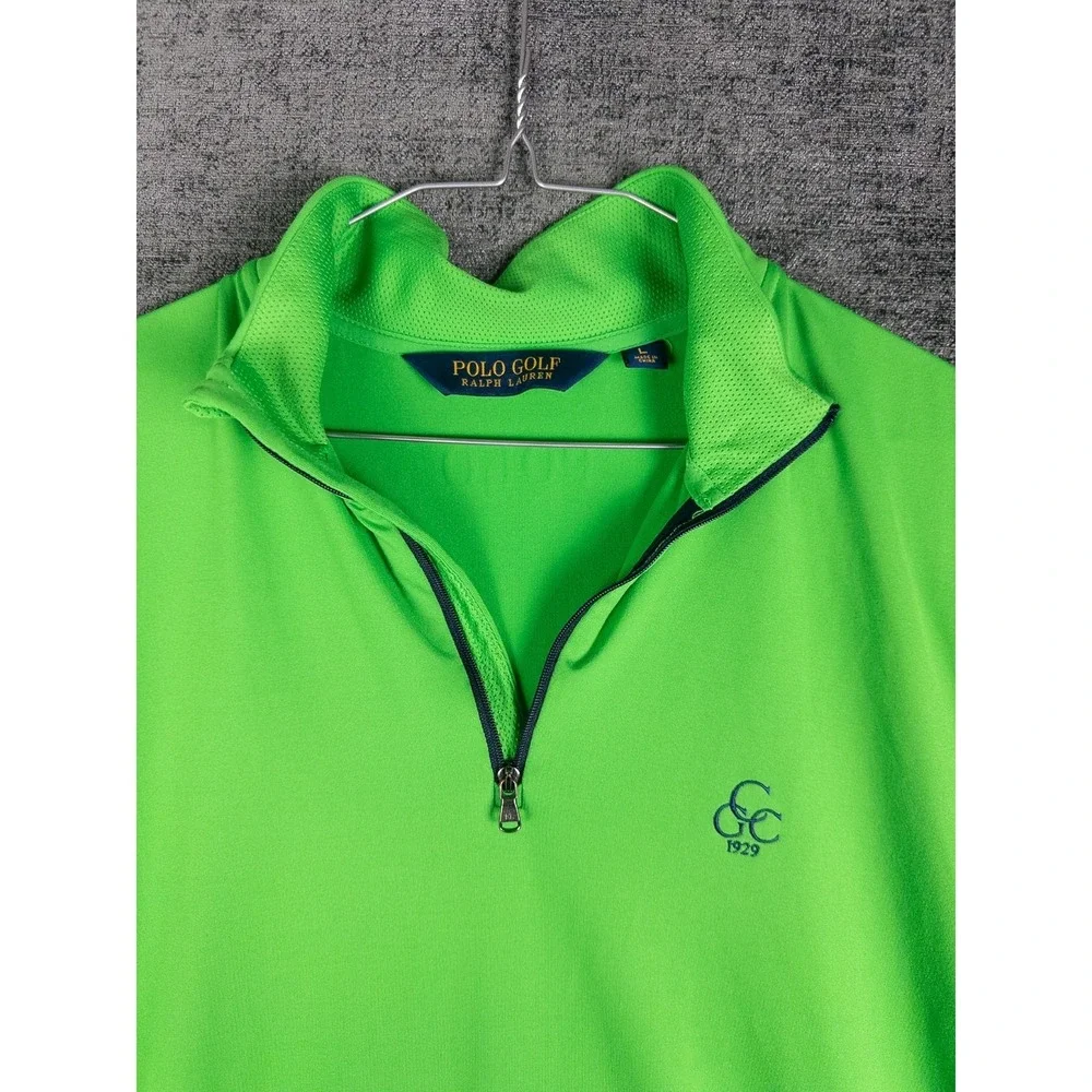 Polo Golf Ralph Lauren Mens Vest L Green Carolina Golf Club 1929 Pullover Q Zip
